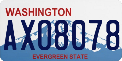 WA license plate AXO8078