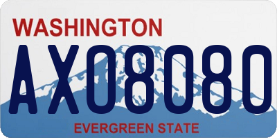 WA license plate AXO8080