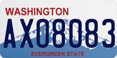 WA license plate AXO8083