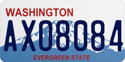 WA license plate AXO8084