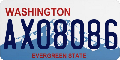 WA license plate AXO8086