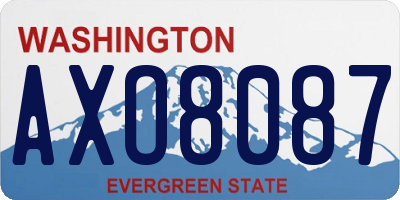 WA license plate AXO8087