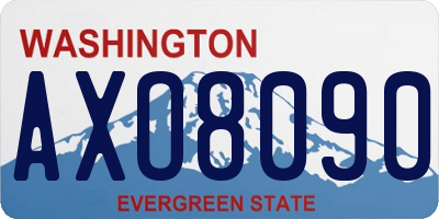 WA license plate AXO8090