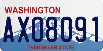 WA license plate AXO8091