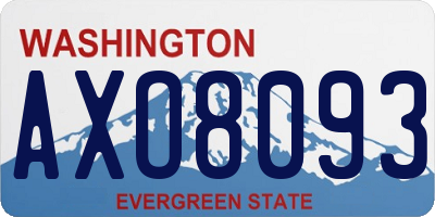 WA license plate AXO8093
