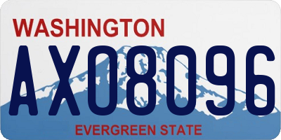 WA license plate AXO8096