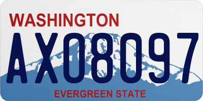 WA license plate AXO8097