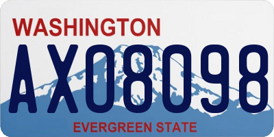 WA license plate AXO8098