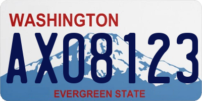 WA license plate AXO8123