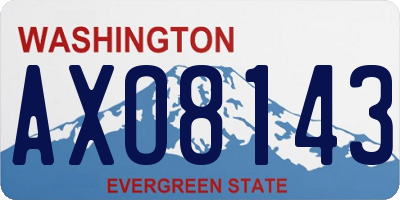 WA license plate AXO8143