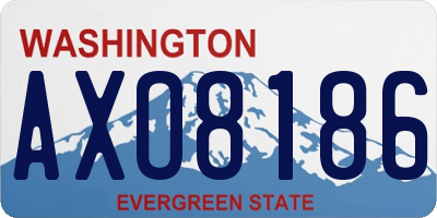 WA license plate AXO8186