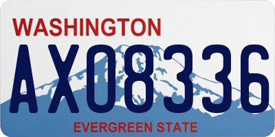 WA license plate AXO8336