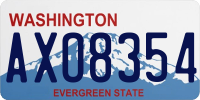 WA license plate AXO8354