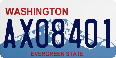 WA license plate AXO8401