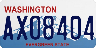 WA license plate AXO8404