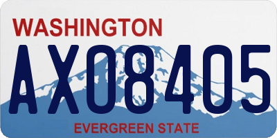 WA license plate AXO8405