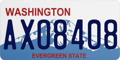WA license plate AXO8408