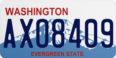 WA license plate AXO8409