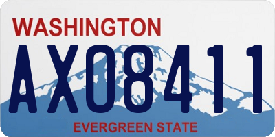 WA license plate AXO8411
