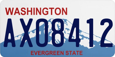 WA license plate AXO8412