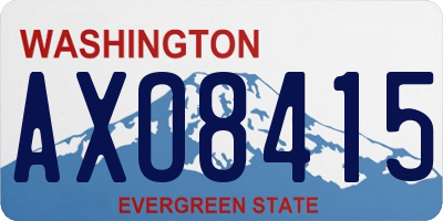 WA license plate AXO8415