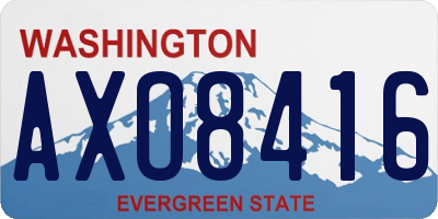 WA license plate AXO8416