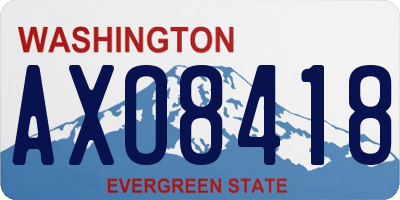 WA license plate AXO8418