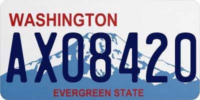 WA license plate AXO8420