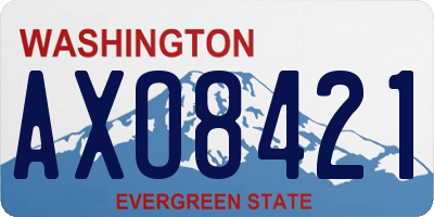 WA license plate AXO8421