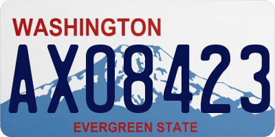 WA license plate AXO8423