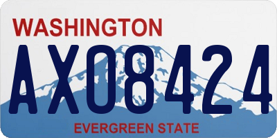 WA license plate AXO8424