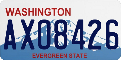 WA license plate AXO8426