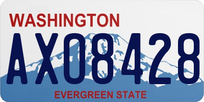 WA license plate AXO8428