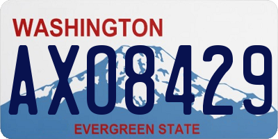 WA license plate AXO8429