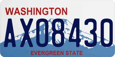 WA license plate AXO8430