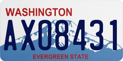 WA license plate AXO8431