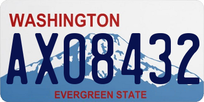 WA license plate AXO8432