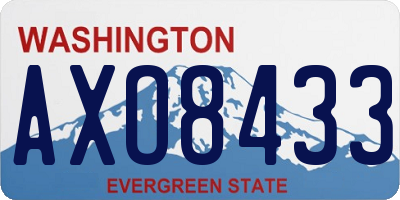WA license plate AXO8433