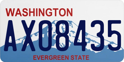 WA license plate AXO8435