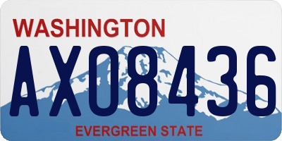WA license plate AXO8436