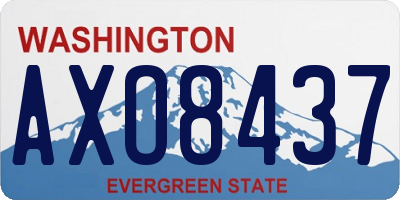WA license plate AXO8437