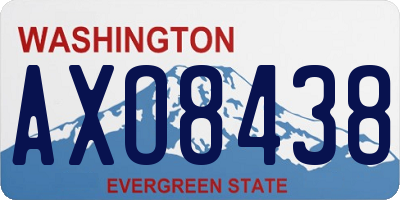 WA license plate AXO8438
