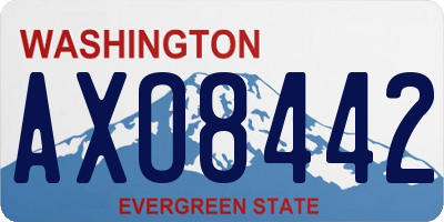 WA license plate AXO8442