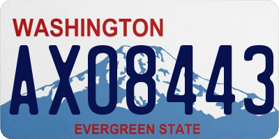 WA license plate AXO8443