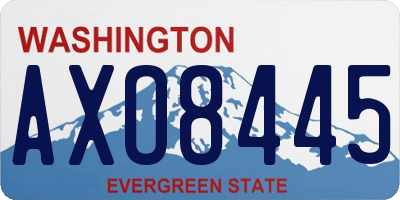 WA license plate AXO8445