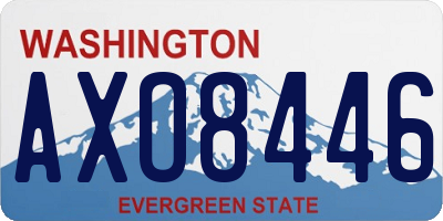 WA license plate AXO8446