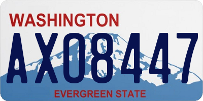 WA license plate AXO8447