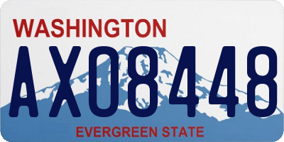 WA license plate AXO8448