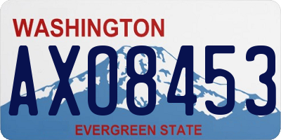 WA license plate AXO8453