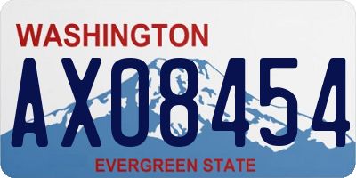 WA license plate AXO8454